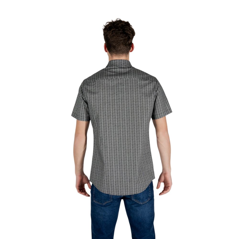 Armani Exchange Black Cotton Shortsleeve Shirt Armani Exchange