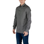 Armani Exchange Black Cotton Pattern Shirt Armani Exchange