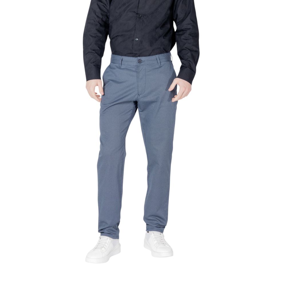 Armani Exchange Blue Cotton Skinny Pants Armani Exchange