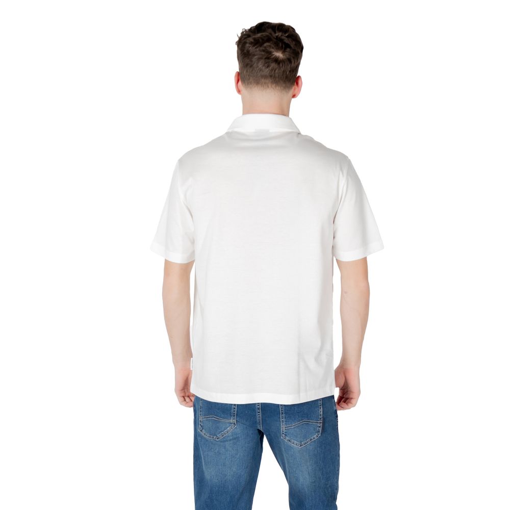 Armani Exchange White Cotton Polo Shirt Armani Exchange