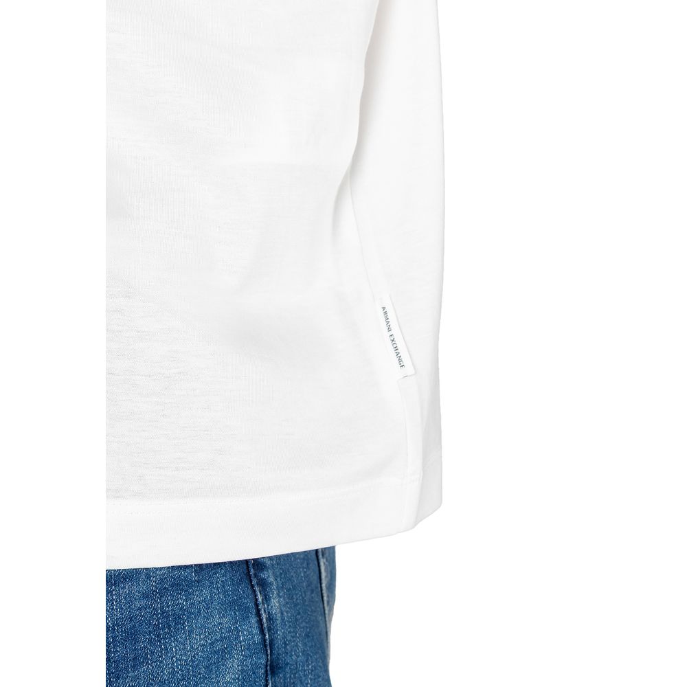 Armani Exchange White Cotton Polo Shirt Armani Exchange
