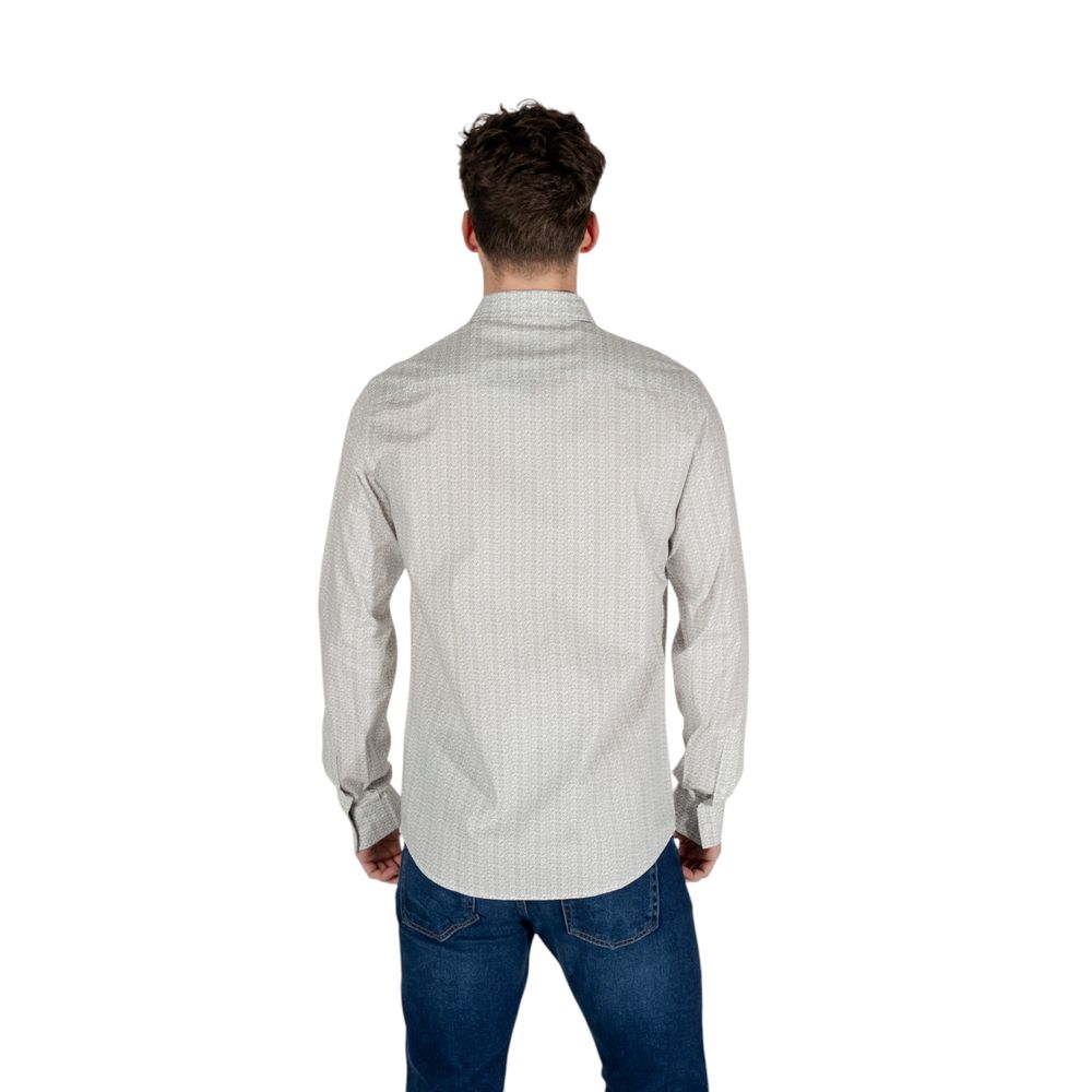 Armani Exchange Cream Cotton Pattern Shirt Armani Exchange