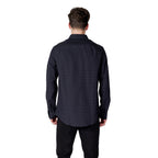 Armani Exchange Blue Cotton Pattern Shirt Armani Exchange