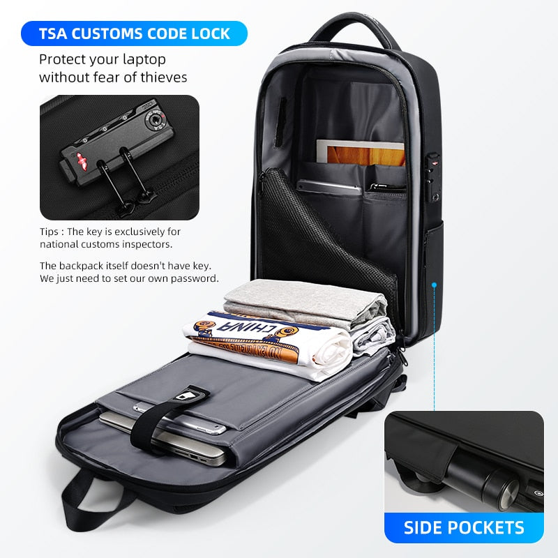 Fenruien Brand Laptop Backpack Anti-theft Waterproof School Backpacks USB Charging Men Business Travel Bag Backpack New Design eprolo