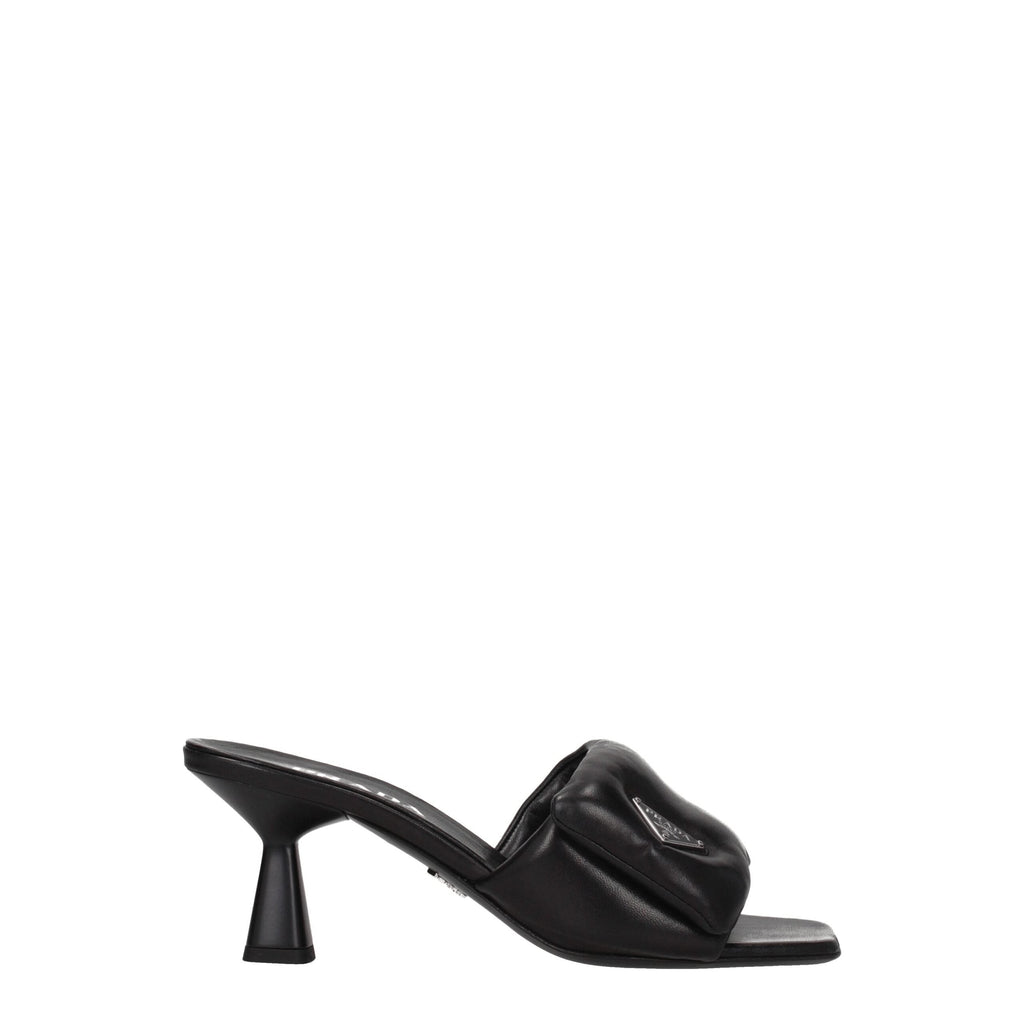 Prada Black Leather Platform Sandals Prada