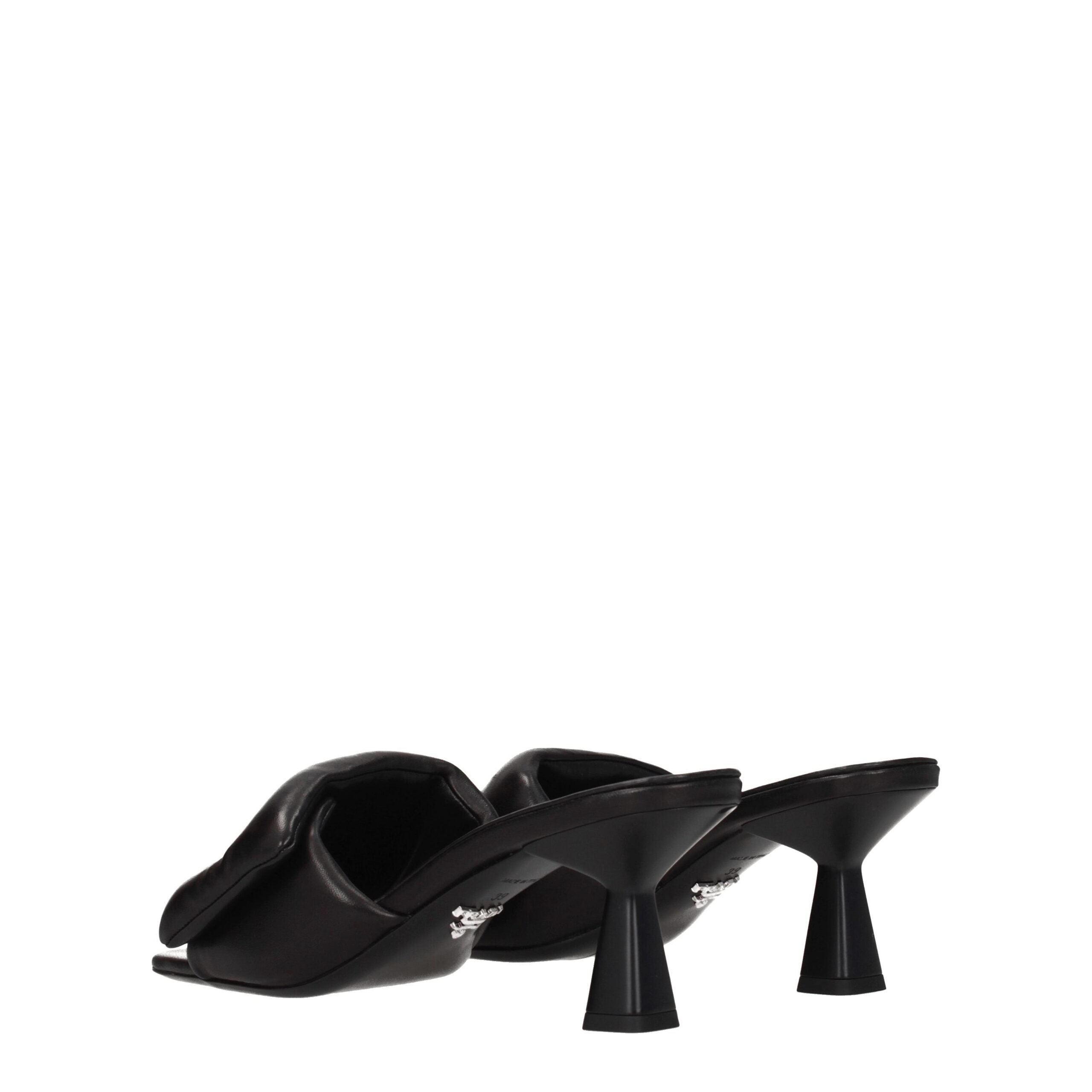 Prada Black Leather Platform Sandals Prada
