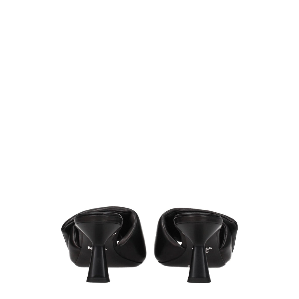 Prada Black Leather Platform Sandals Prada