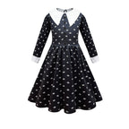 Girls' Fashion Simple Lapel Print Dress LittleYogaSocks