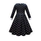 Girls' Fashion Simple Lapel Print Dress LittleYogaSocks