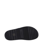 Versace Black Leather Flat Sandals Versace