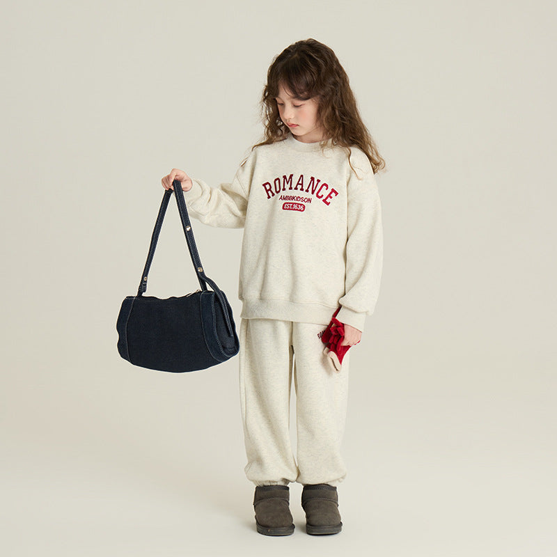 Children's Velvet Sport Suit Two-piece Set LittleYogaSocks