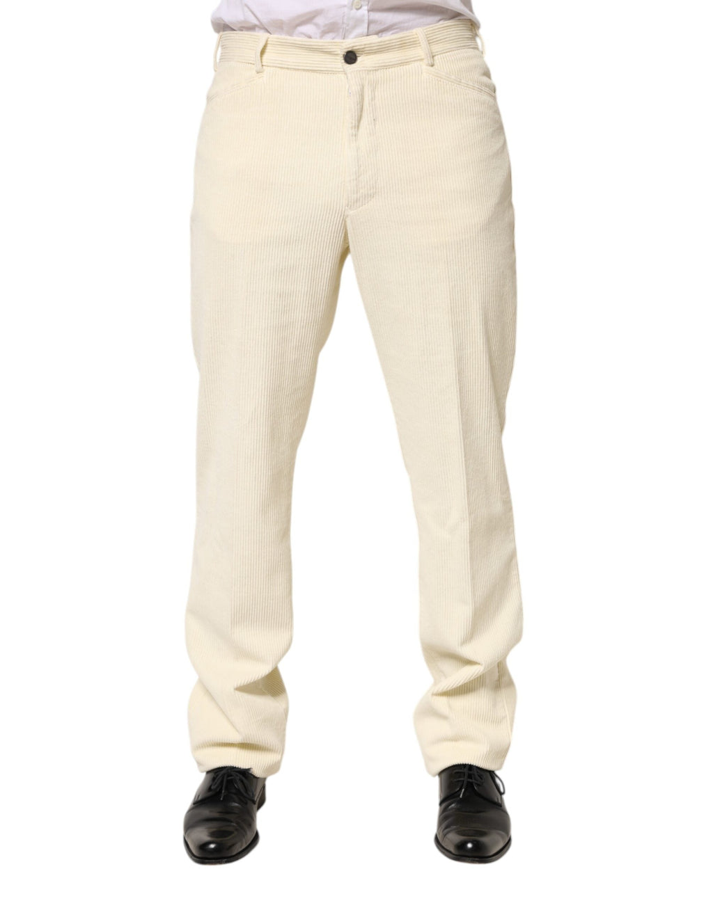 Burberry Beige Corduroy Cotton Straight Men Trouser Pants Burberry