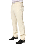 Burberry Beige Corduroy Cotton Straight Men Trouser Pants Burberry