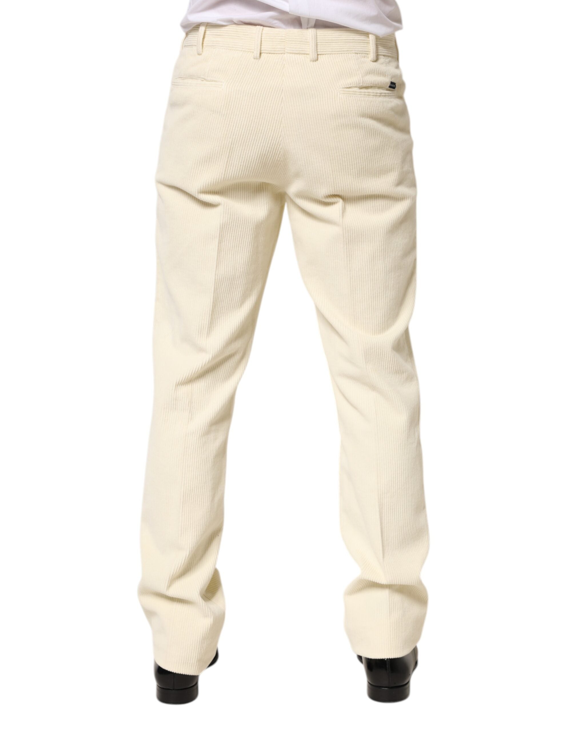 Burberry Beige Corduroy Cotton Straight Men Trouser Pants Burberry