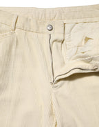 Burberry Beige Corduroy Cotton Straight Men Trouser Pants Burberry