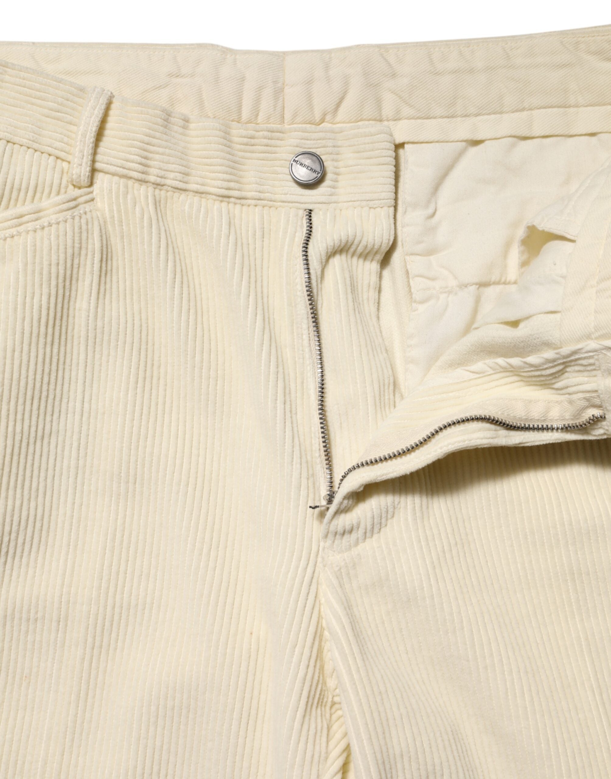 Burberry Beige Corduroy Cotton Straight Men Trouser Pants Burberry