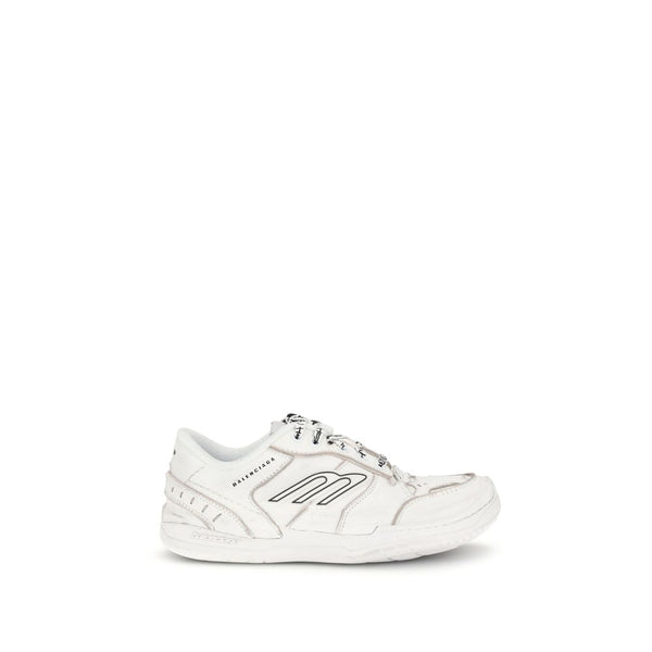 Balenciaga White Calf Leather Bos Taurus Athletic Sneakers Balenciaga