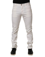 Prada White Mid Waist Skinny Fit Denim Casual Trouser Jeans Prada