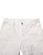 Prada White Mid Waist Skinny Fit Denim Casual Trouser Jeans Prada