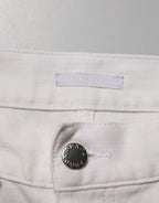Prada White Mid Waist Skinny Fit Denim Casual Trouser Jeans Prada
