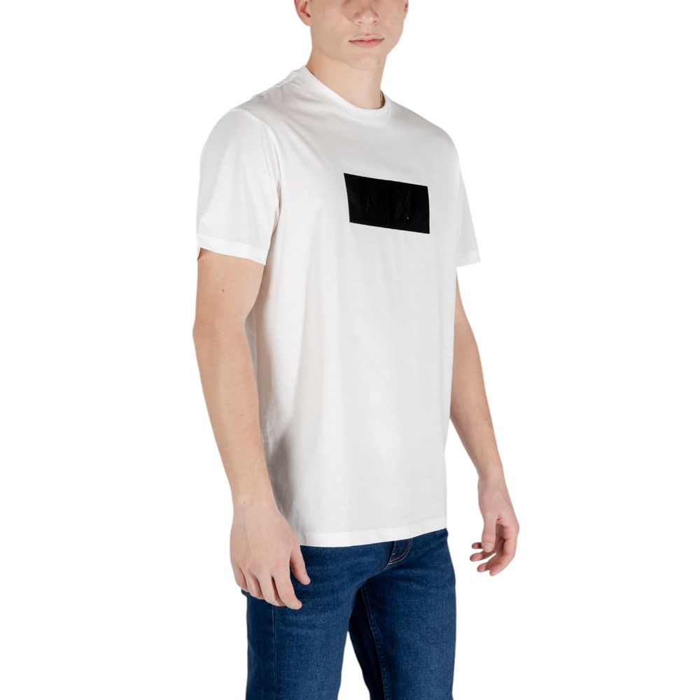Armani Exchange White Cotton T-Shirt Armani Exchange