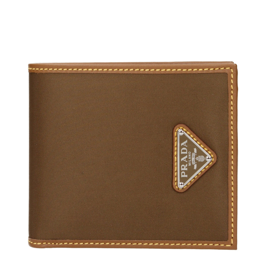 Prada Brown Fabric Wallet Prada