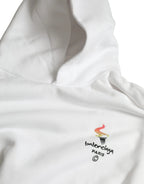 Balenciaga White Cotton Hooded Pullover OVERSIZE Sweater Balenciaga