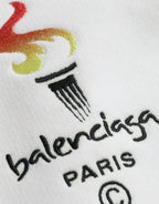 Balenciaga White Cotton Hooded Pullover OVERSIZE Sweater Balenciaga