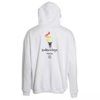 Balenciaga White Cotton Hooded Pullover OVERSIZE Sweater Balenciaga