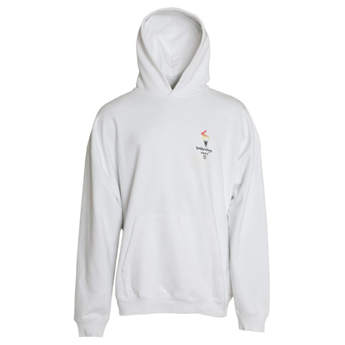 Balenciaga White Cotton Hooded Pullover OVERSIZE Sweater Balenciaga