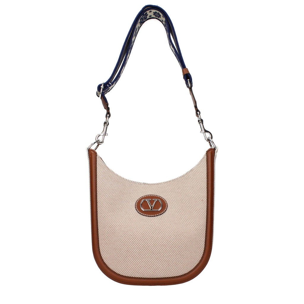 Valentino Garavani Beige Fabric Crossbody Bag Valentino Garavani