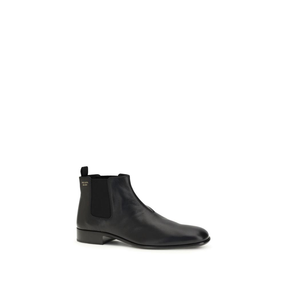 Prada Black Goatskin Ankle Boots Prada