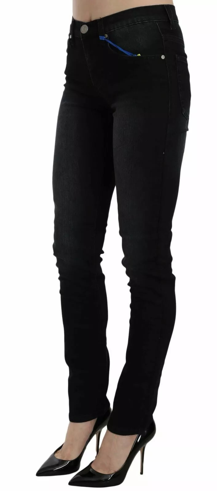 Versace Jeans Couture Dark Black Dora Slim Fit Denim Pants Versace Jeans Couture
