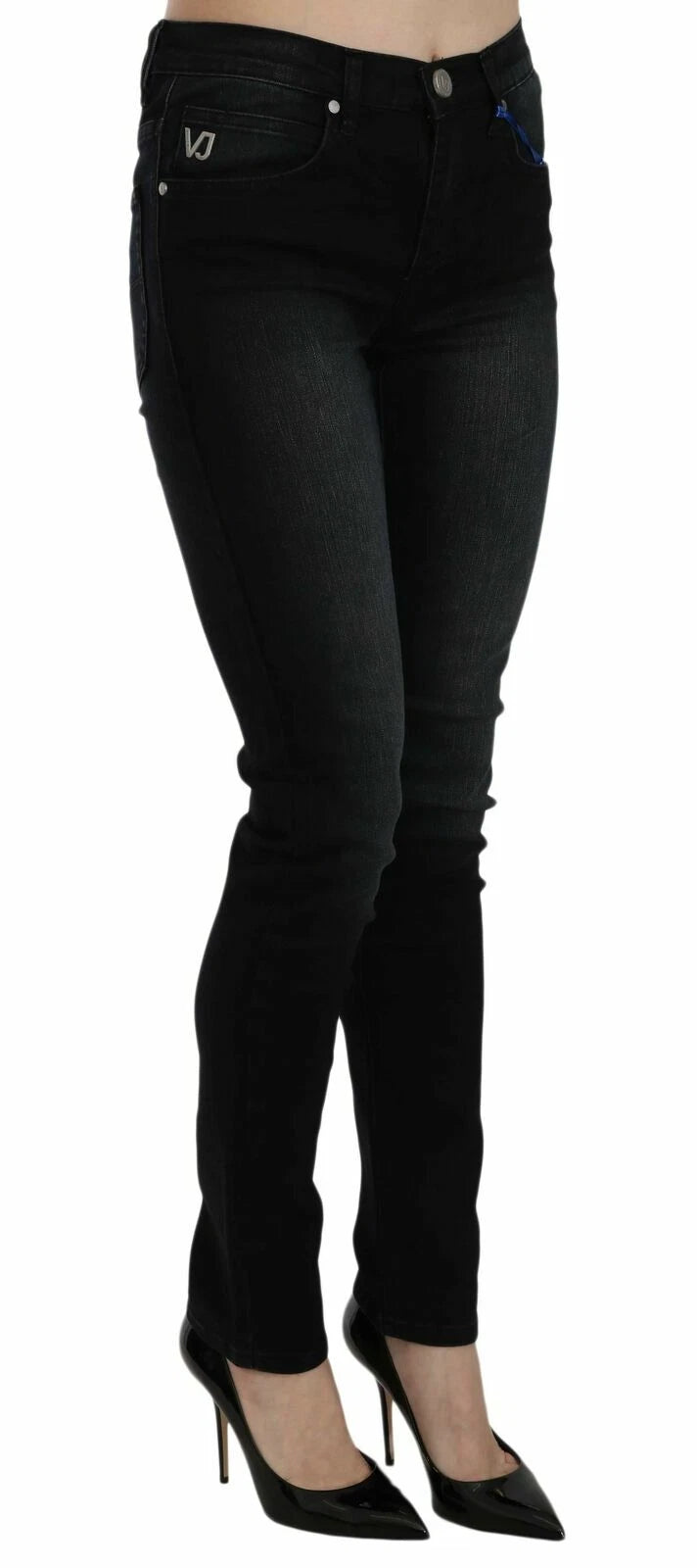 Versace Jeans Couture Dark Black Dora Slim Fit Denim Pants Versace Jeans Couture