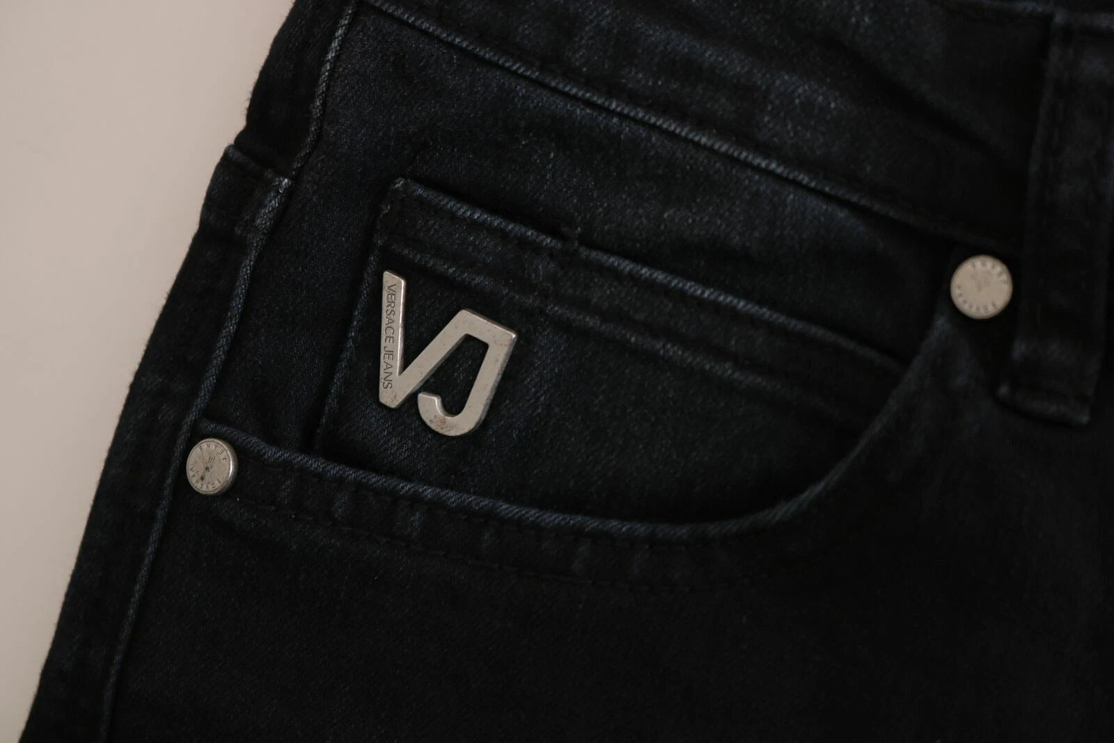 Versace Jeans Couture Dark Black Dora Slim Fit Denim Pants Versace Jeans Couture