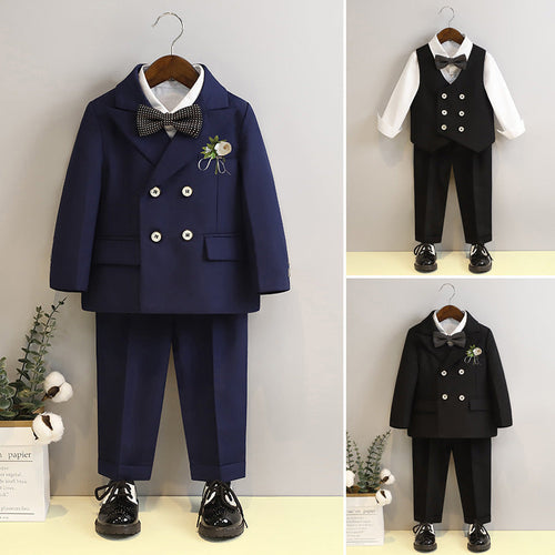 Boys' Suit Vest Set Introduce your young gentleman to timeless tailoring with this expertly crafted vest set, designed for spring and autumn occasions. LittleYogaSocks