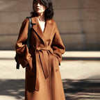 Autumn And Winter New Style Home Handmade Double-Sided Cloth Water Ripple Wool Coat Wool Cashmere Coat Women eprolo