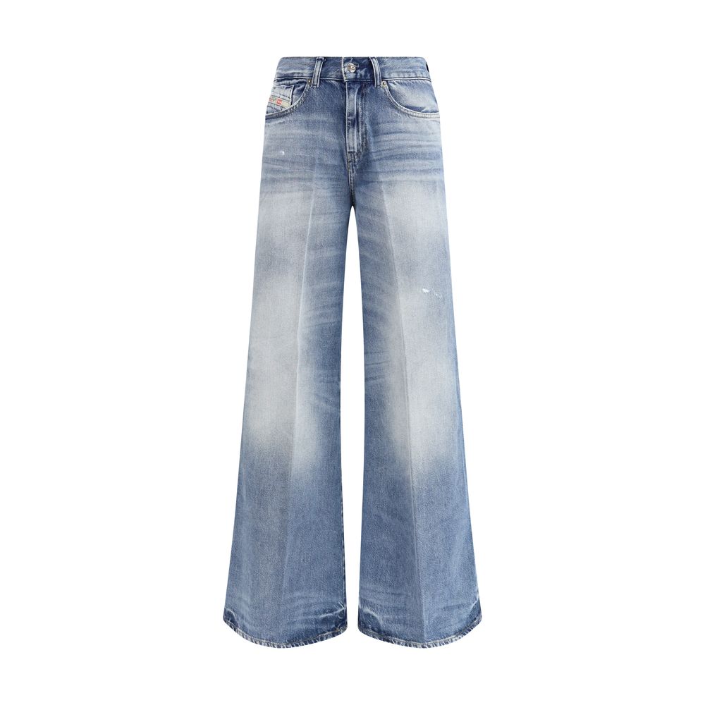 Diesel Blue Cotton Bootcut Jeans Diesel