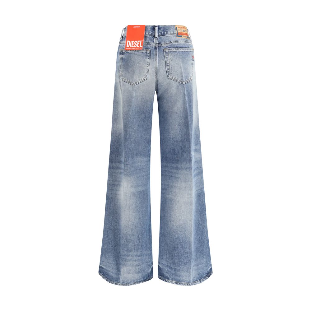 Diesel Blue Cotton Bootcut Jeans Diesel
