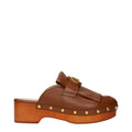 Valentino Garavani Brown Leather Slippers Valentino Garavani