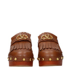 Valentino Garavani Brown Leather Slippers Valentino Garavani