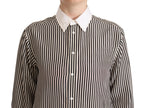 Polo Ralph Lauren Black White Striped Long Sleeves Collared Top Polo Ralph Lauren