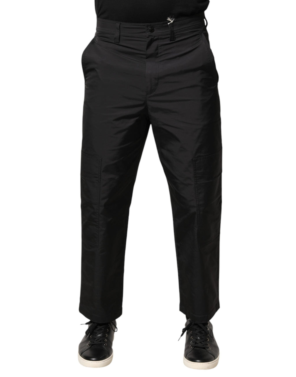 Valentino Black Mid Waist Men Tapered Dress Trouser Pants Valentino