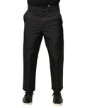 Valentino Black Mid Waist Men Tapered Dress Trouser Pants Valentino