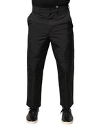 Valentino Black Mid Waist Men Tapered Dress Trouser Pants Valentino