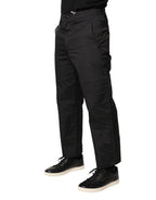 Valentino Black Mid Waist Men Tapered Dress Trouser Pants Valentino