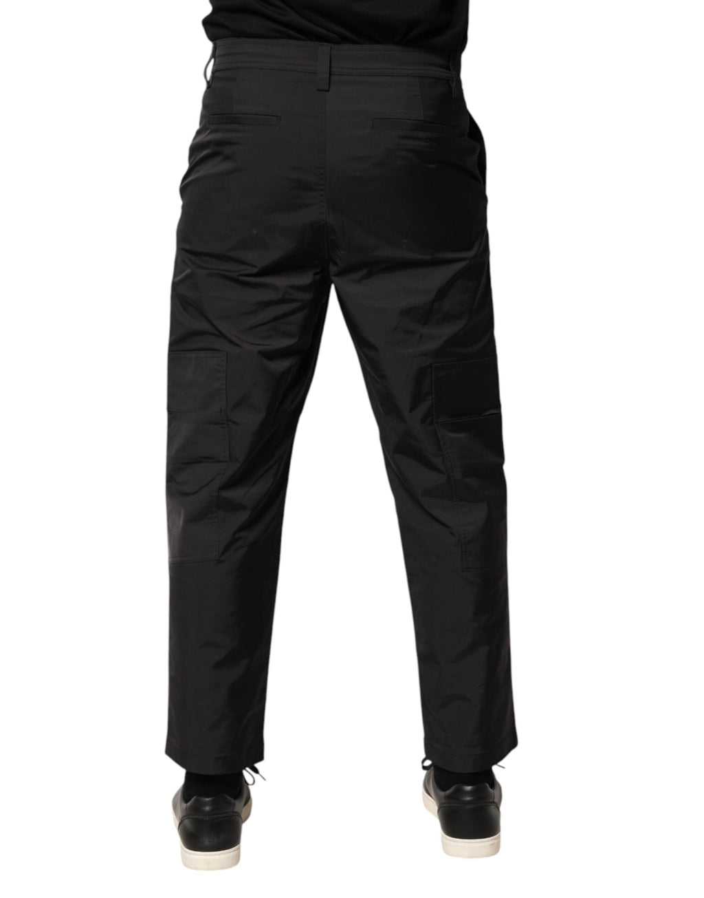 Valentino Black Mid Waist Men Tapered Dress Trouser Pants Valentino