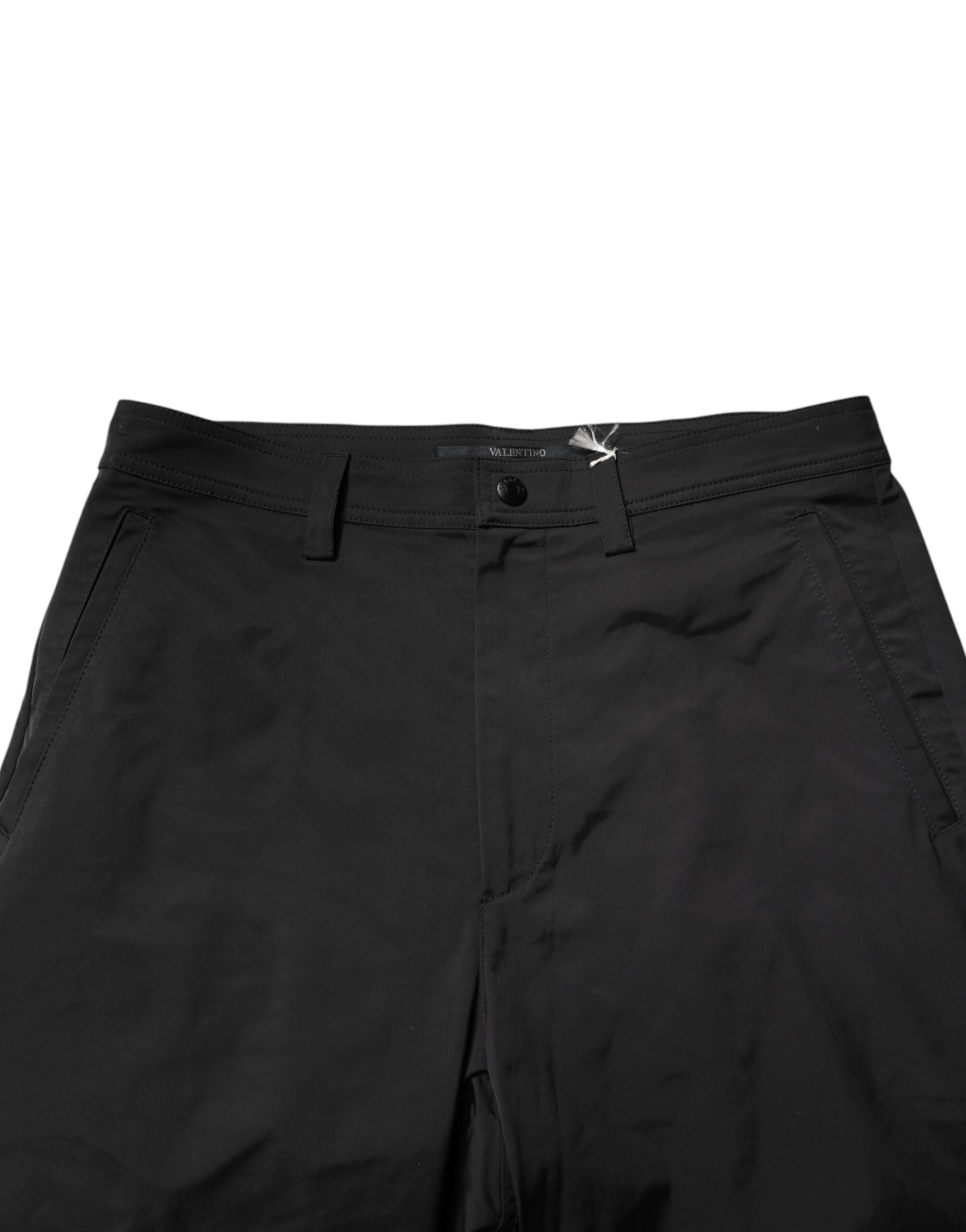 Valentino Black Mid Waist Men Tapered Dress Trouser Pants Valentino