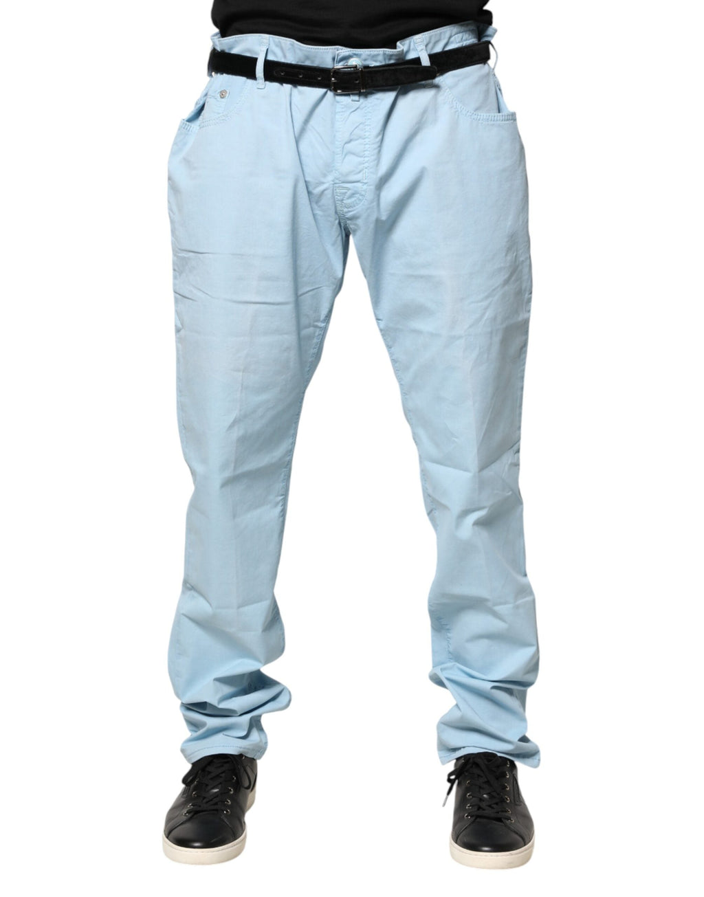 Jacob Cohen Light Blue Cotton Straight Fit Men Denim Jeans Jacob Cohen