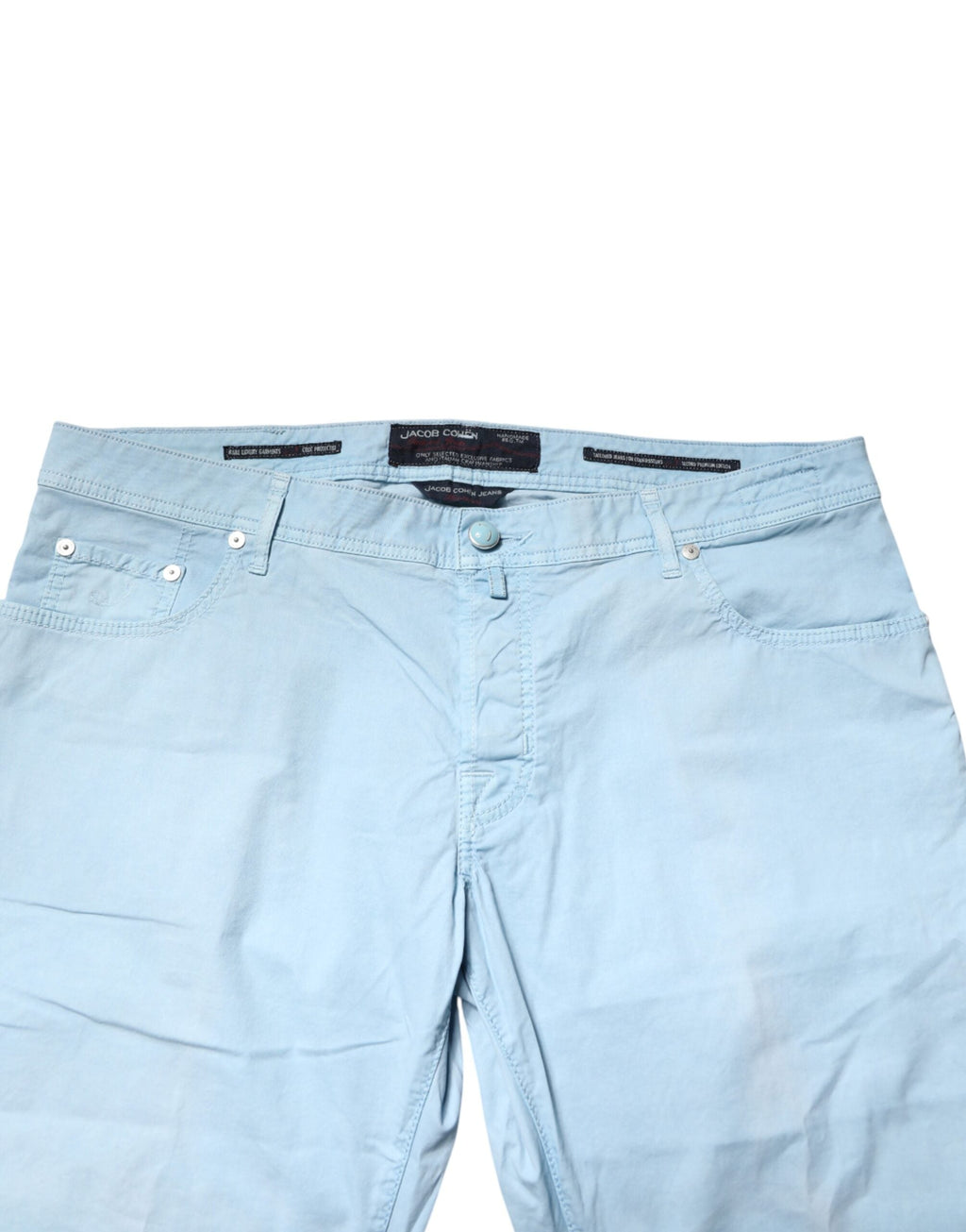 Jacob Cohen Light Blue Cotton Straight Fit Men Denim Jeans Jacob Cohen